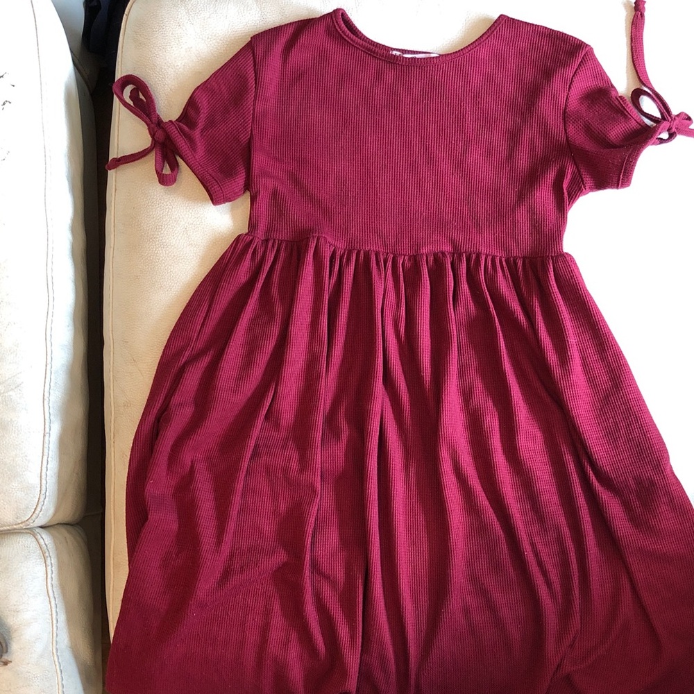 Velvet Torch burgundy empire waist dress